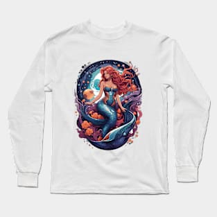 a galaxy inside a mermaid Long Sleeve T-Shirt